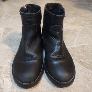 ZARA Girls Black Leather Short Boots